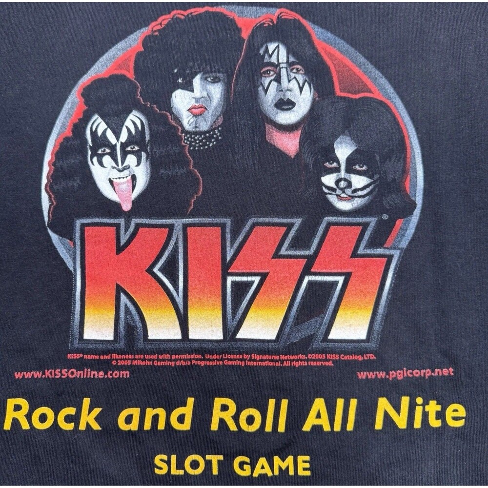 Vtg KISS Shirt Rock And Roll All Nite Y2K Promo Tee Rock Band T Shirt Grunge